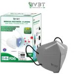 Khẩu trang y tế kháng khuẩn BV3T màu xám