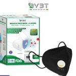 Khẩu trang y tế kháng khuẩn BV3 màu đen (có van)